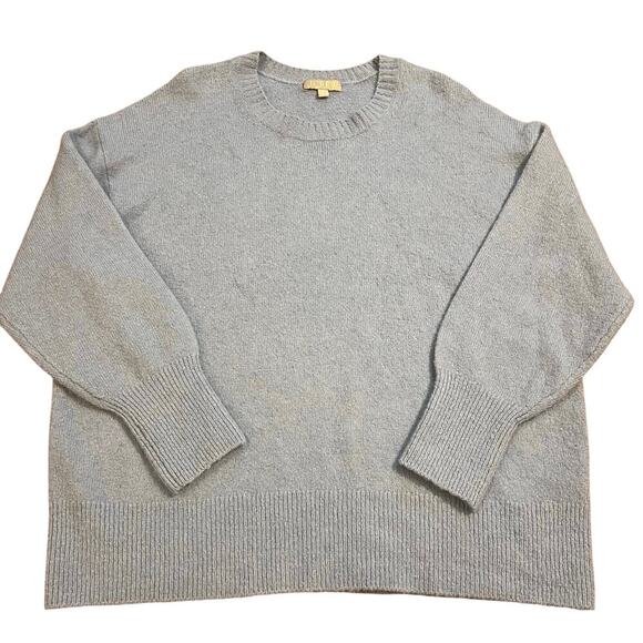 J.crew Tops - J.Crew Merino Wool Alpaca Blue Crew Neck Sweater Women’s Size Med Blue Knit Soft